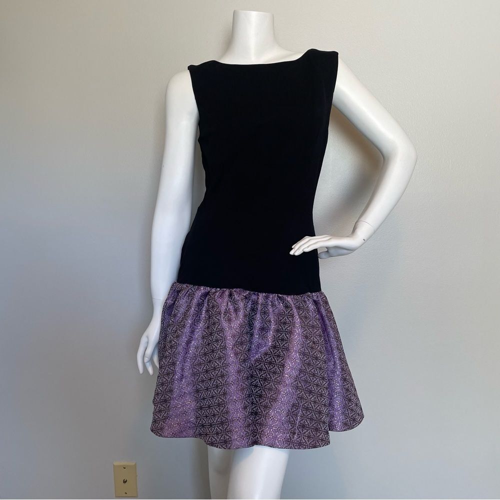 ERIN ERIN FEATHERSTON- Drop Waist Purple Shimmer Dress Size 8